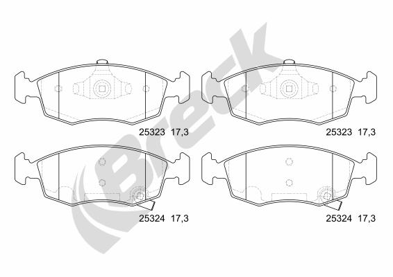 Brake Pad Set, disc brake - 25323 00 702 10 BRECK
